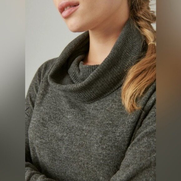 NWT LUCKY BRAND Women Cloud Jersey MockNeck Dress Gray Soft Sweater Dress MEDIUM - Picture 3 of 14